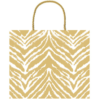 Go Wild Gold & White Large Gift Bag - 1 Each