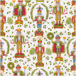 Nutcracker Christmas White Gift Wrap - One 76.2 cm X 2.44 m Roll