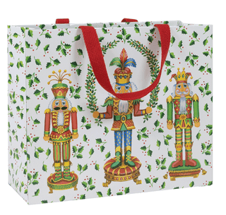 Caspari Nutcracker Christmas White Gift Bags 10056B3