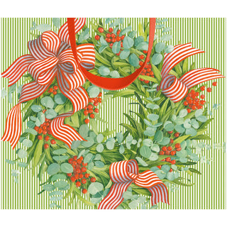 Ribbon Stripe Wreath Large Gift Bag - 1 Each