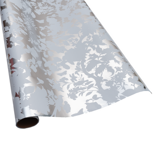 Christmas Chinoiserie Silv & Wht Foil Roll Wrap - includes 1 Roll