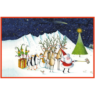 Santa'S Selfies C-Sized Christmas Cards Pack in Cello - 5 Cards & 5 Envelopes