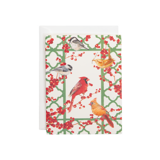 Winter Birds And Berries Classic Boxed Christmas Cards - includes 15 cards & envelopes