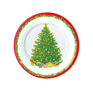 Christmas Tree Paper Salad & Dessert Plates - includes 8 Paper Salad & Dessert Plates