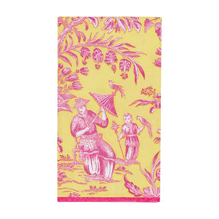 Silk Road Toile Chartreuse Guest Towel Napkins - 15 Per Package