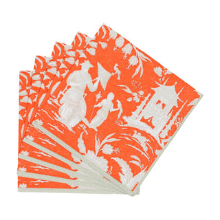 Silk Road Toile Mandarin Cocktail Napkins - 20 Per Package