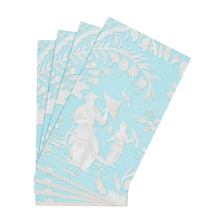 Silk Road Toile Robin's Egg Guest Towel Napkins - 15 Per Package