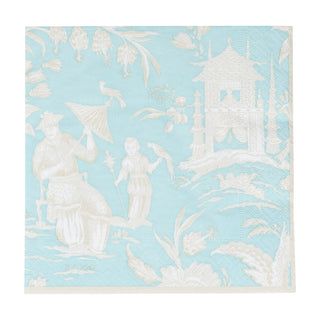 Silk Road Toile Robin's Egg Luncheon Napkins - 20 Per Package