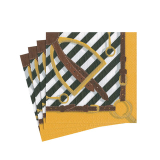 Stirrup and Silks Black/White Cocktail Napkin - package of 20