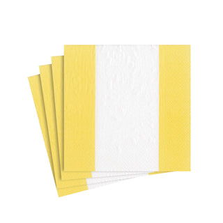 Bandol Stripe Yellow Cocktail Napkin - package of 20