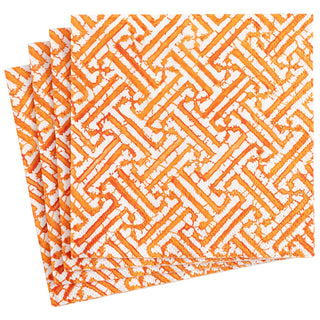 Fretwork Orange Dinner Napkin - package of 20
