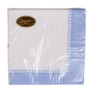 Linen Border Light Blue Napkin Cocktail - 20 count