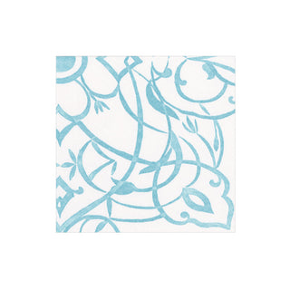 Algarve Aqua Paper Linen Boxed Cocktail Napkins - 15 Per Package