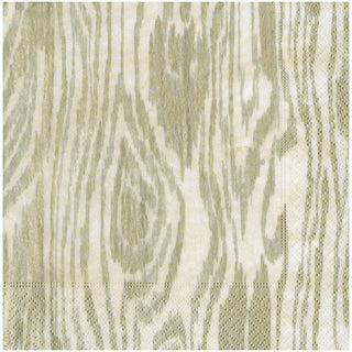 Woodgrain Silver & Gold Napkin Dinner - 20 Per Package