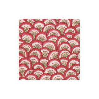 Pontchartrain Scallop Red Boxed Cocktail Napkins - 40 Per Box