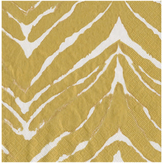Go Wild White & Gold Napkin Dinner - 20 Per Package