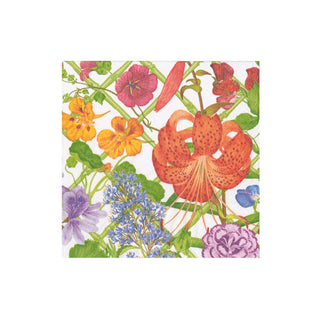 Floral Trellis Boxed Cocktail Napkins - 40 Per Box