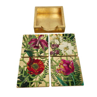 La Dolce Vita Gold Coasters - Set Of 4 In Holder
