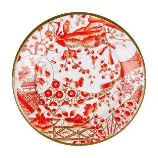 Gilded Porcelain Coral Salad & Dessert Plates - 8 Per Package