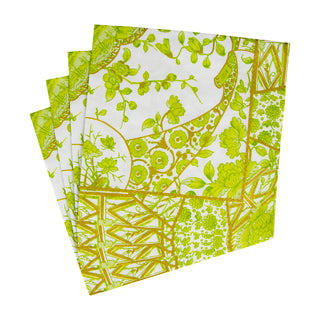 Gilded Porcelain Chartreuse Luncheon Napkins - 20 Per Package