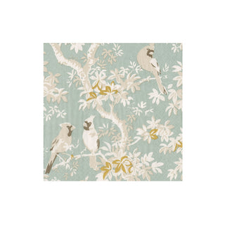 Scenic Songbirds Celadon Boxed Cocktail Napkins - 40 Per Box