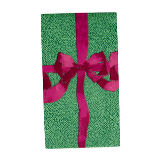Tied With A Bow Green & Plum Guest Towel Napkins - 15 Per Package