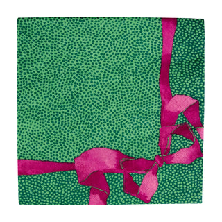 Tied With A Bow Green & Plum Luncheon Napkins - 20 Per Package