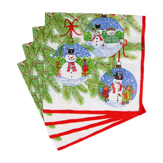 Snowman Ornaments Luncheon Napkins - 20 Per Package