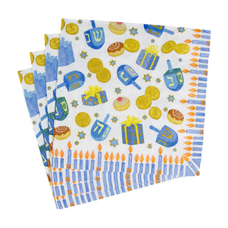 Dreidel; Dreidel; Dreidel Luncheon Napkins - 20 Per Package