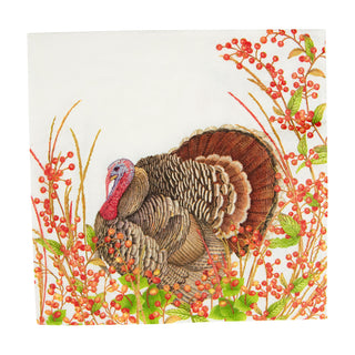Turkey And Berries Luncheon Napkins - 20 Per Package