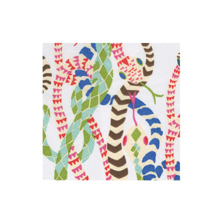 Serpentine White Boxed Cocktail Napkins - 40 Per Box