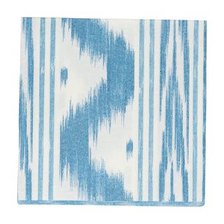 Toile De Nantes Blue Paper Linen Dinner Napkins - 12 Per Package