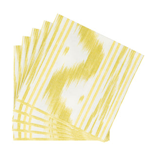 Toile De Nantes Yellow Paper Linen Luncheon Napkins - 15 Per Package