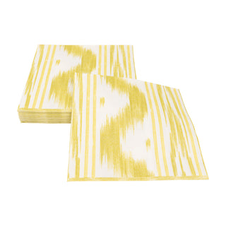 Toile De Nantes Yellow Paper Linen Luncheon Napkins - 15 Per Package