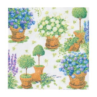Potted Hydrangeas Cocktail Napkins - 20 Per Package