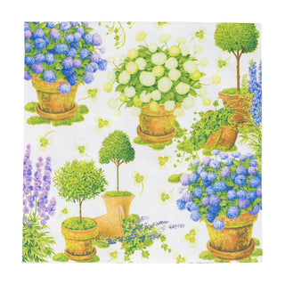 Potted Hydrangeas Luncheon Napkins - 20 Per Package