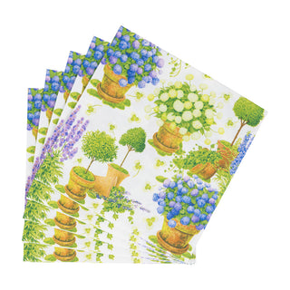 Potted Hydrangeas Luncheon Napkins - 20 Per Package