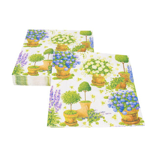 Potted Hydrangeas Luncheon Napkins - 20 Per Package