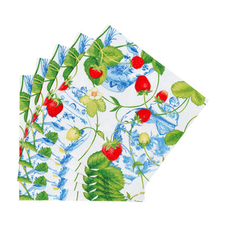 Strawberries And Cream Cocktail Napkins - 20 Per Package