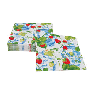 Strawberries And Cream Cocktail Napkins - 20 Per Package