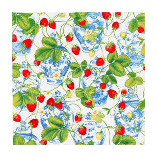Strawberries And Cream Cocktail Napkins - 20 Per Package
