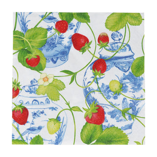 Strawberries And Cream Luncheon Napkins - 20 Per Package