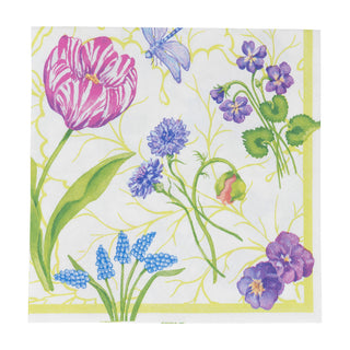 Floral Majolica Luncheon Napkins - 20 Per Package