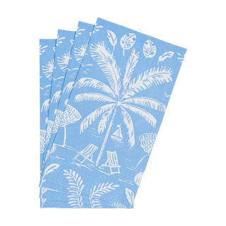 Palms And Parasols Ocean Guest Towel Napkins - 15 Per Package