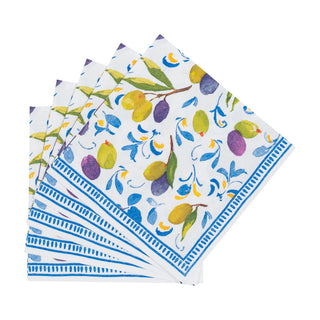 Mediterranean Blue Cocktail Napkins - 20 Per Package