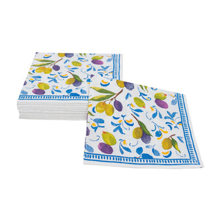 Mediterranean Blue Cocktail Napkins - 20 Per Package