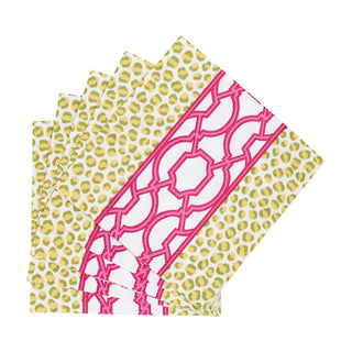 Knots And Spots Green & Fuchsia Cocktail Napkins - 20 Per Package