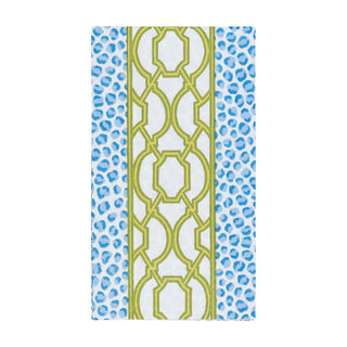 Knots And Spots Blue & Green Guest Towel Napkins - 15 Per Package