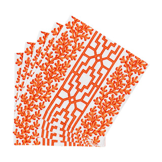 Coral And Trellis Coral Cocktail Napkins - 20 Per Package