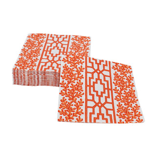 Coral And Trellis Coral Cocktail Napkins - 20 Per Package